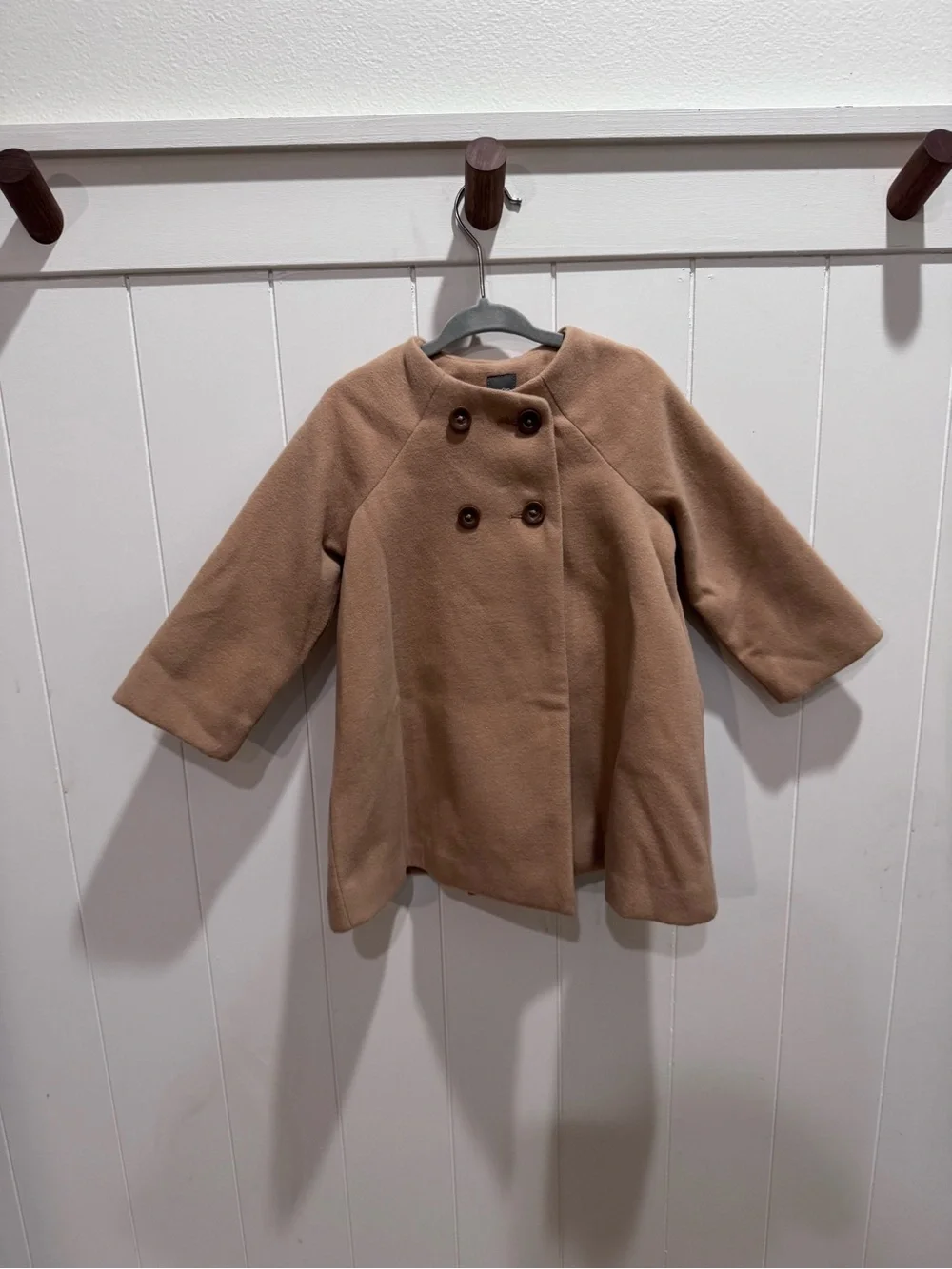 GAP Toddler Double-Breasted Bow-Back Coat - Camel